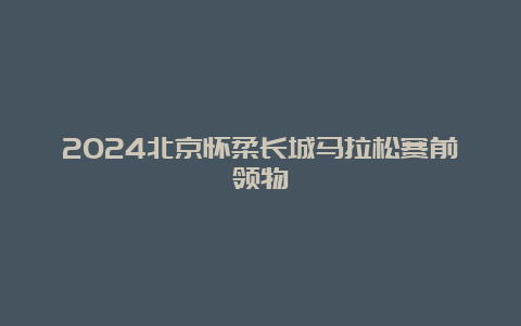 2024北京怀柔长城马拉松赛前领物