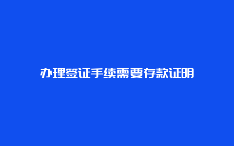 办理签证手续需要存款证明