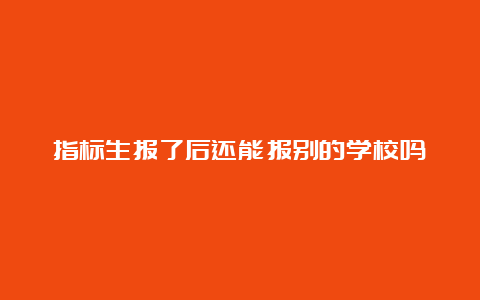 指标生报了后还能报别的学校吗