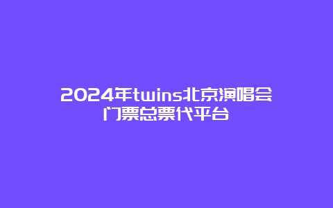 2024年twins北京演唱会门票总票代平台