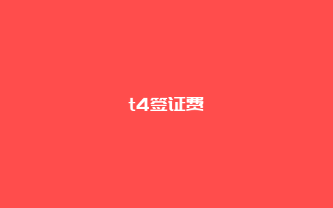 t4签证费