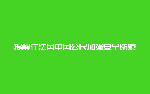 提醒在法国中国公民加强安全防范