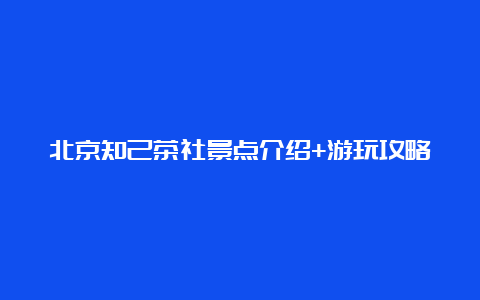 北京知己茶社景点介绍+游玩攻略