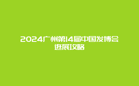 2024广州第14届中国发博会逛展攻略