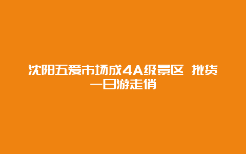 沈阳五爱市场成4A级景区 批货一日游走俏