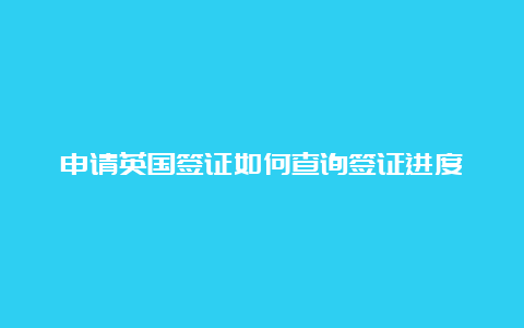 申请英国签证如何查询签证进度