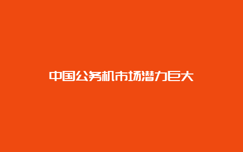 中国公务机市场潜力巨大