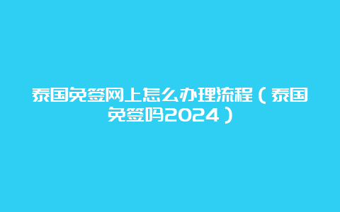 泰国免签网上怎么办理流程（泰国免签吗2024）