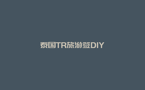 泰国TR旅游签DIY