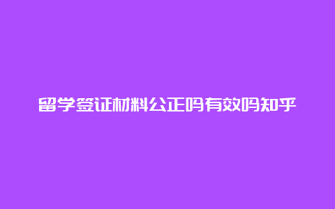 留学签证材料公正吗有效吗知乎