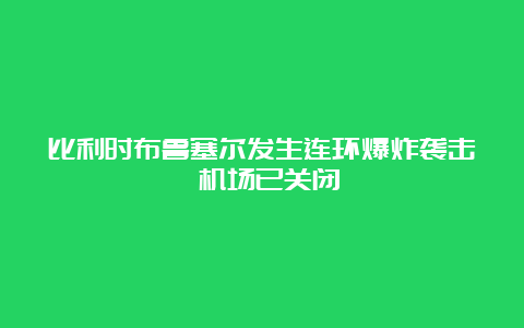 比利时布鲁塞尔发生连环爆炸袭击 机场已关闭