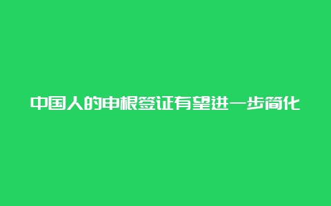 中国人的申根签证有望进一步简化