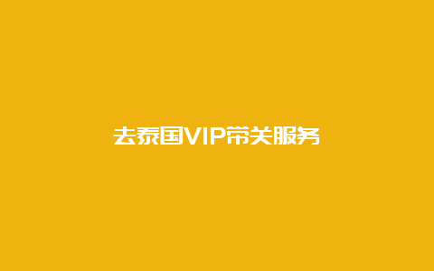 去泰国VIP带关服务