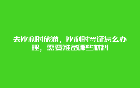 去比利时旅游，比利时签证怎么办理，需要准备哪些材料