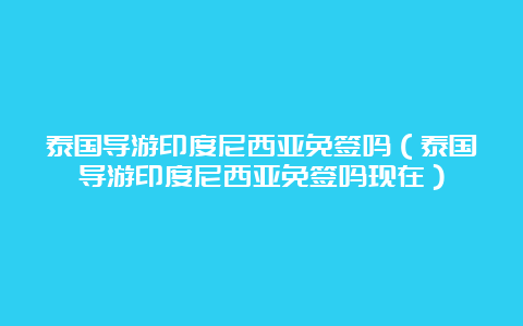 泰国导游印度尼西亚免签吗（泰国导游印度尼西亚免签吗现在）