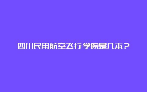 四川民用航空飞行学院是几本？