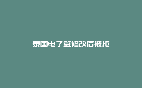 泰国电子签修改后被拒