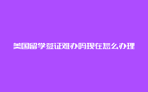 美国留学签证难办吗现在怎么办理