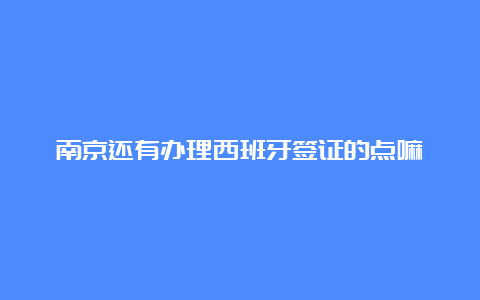 南京还有办理西班牙签证的点嘛