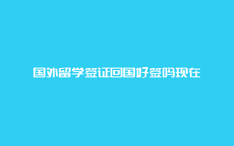 国外留学签证回国好签吗现在