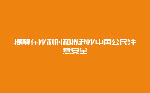 提醒在比利时和拟赴比中国公民注意安全