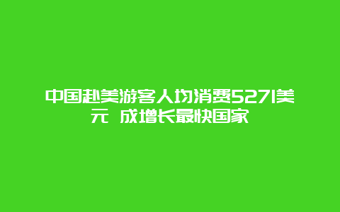 中国赴美游客人均消费5271美元 成增长最快国家