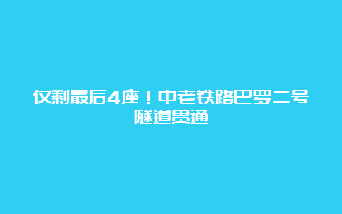 仅剩最后4座！中老铁路巴罗二号隧道贯通