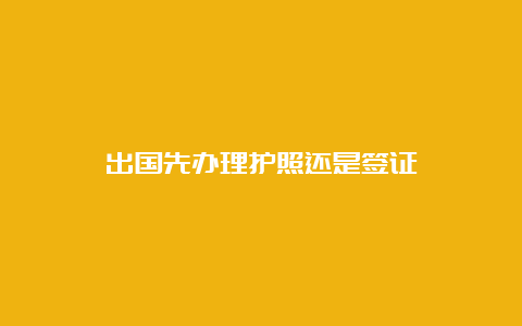 出国先办理护照还是签证