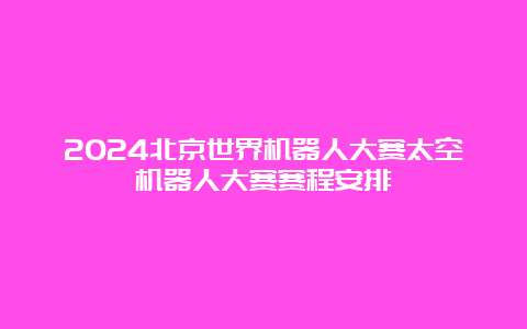 2024北京世界机器人大赛太空机器人大赛赛程安排