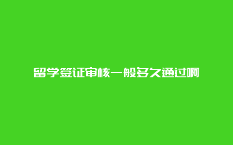 留学签证审核一般多久通过啊