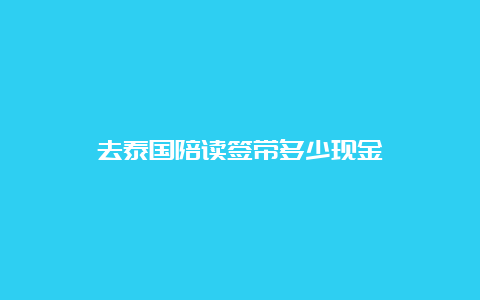 去泰国陪读签带多少现金