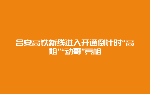 合安高铁新线进入开通倒计时“高姐”“动哥”亮相