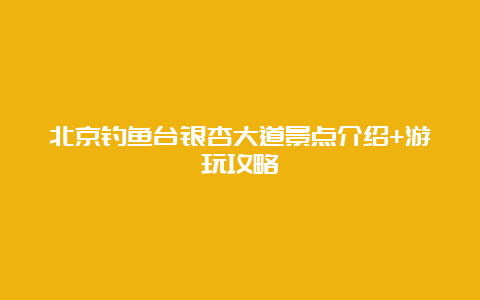 北京钓鱼台银杏大道景点介绍+游玩攻略