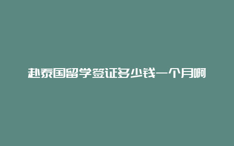 赴泰国留学签证多少钱一个月啊