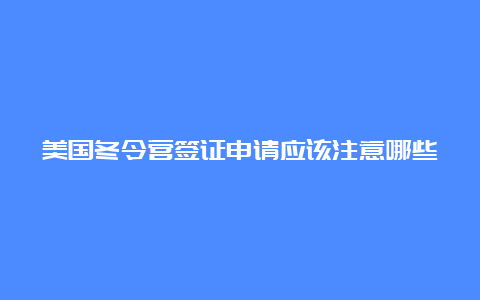 美国冬令营签证申请应该注意哪些