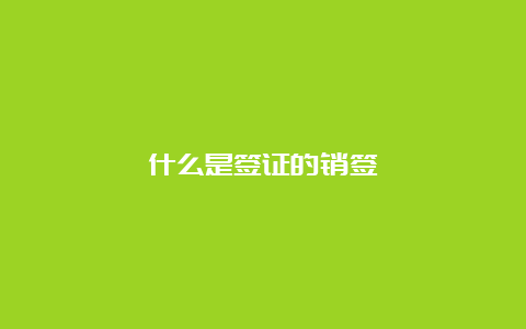 什么是签证的销签