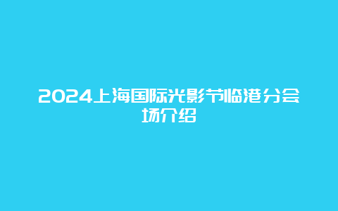 2024上海国际光影节临港分会场介绍