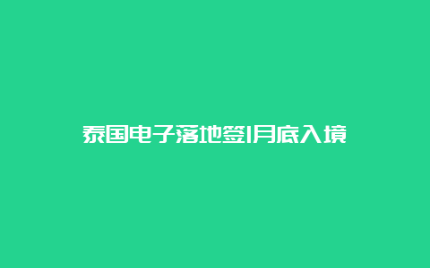 泰国电子落地签1月底入境