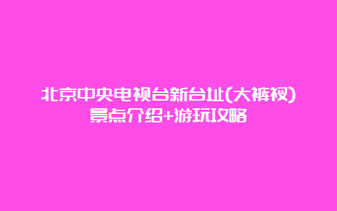 北京中央电视台新台址(大裤衩)景点介绍+游玩攻略