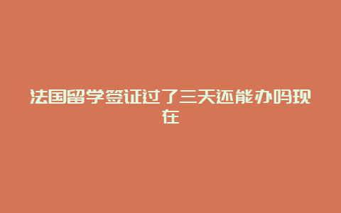 法国留学签证过了三天还能办吗现在