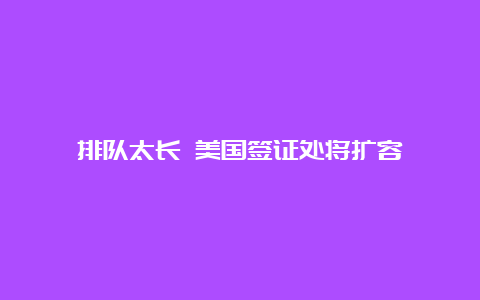 排队太长 美国签证处将扩容