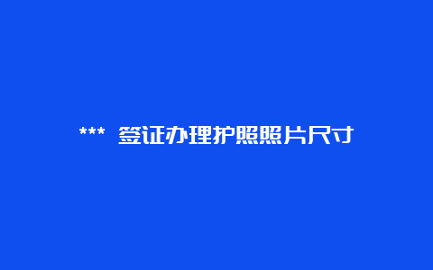 *** 签证办理护照照片尺寸