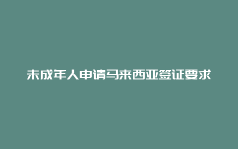 未成年人申请马来西亚签证要求