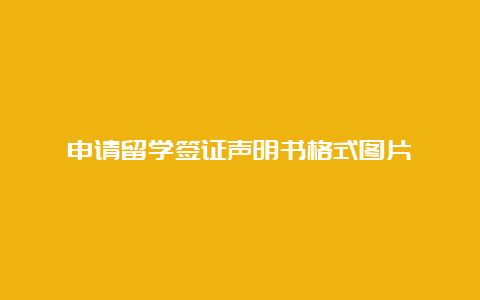 申请留学签证声明书格式图片