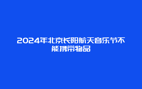 2024年北京长阳航天音乐节不能携带物品