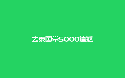 去泰国带5000遣返