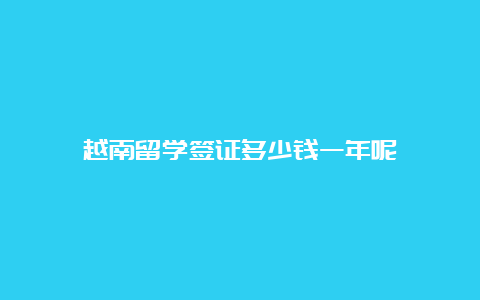 越南留学签证多少钱一年呢