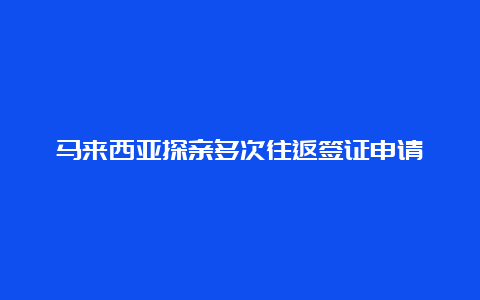 马来西亚探亲多次往返签证申请