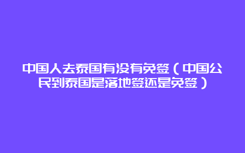 中国人去泰国有没有免签（中国公民到泰国是落地签还是免签）