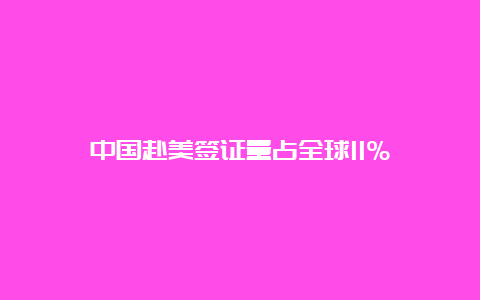 中国赴美签证量占全球11%